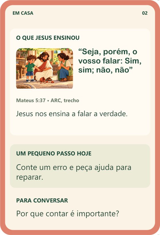 Verso: Jesus ensina a falar a verdade