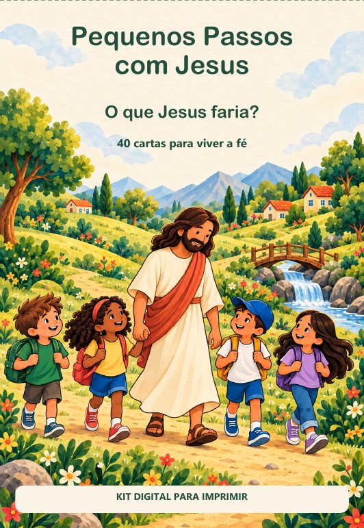 Capa da caixa com Jesus e as crianças